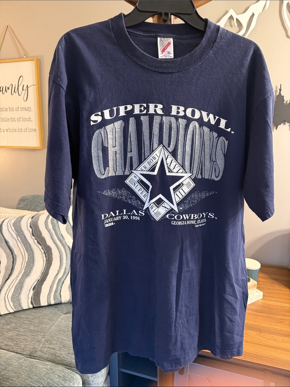 Dallas Cowboys Super Bowl Champions Navy Vintage Tee